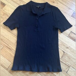 Massimo Dutti Ribbed Cotton Polo Shirt. Size S.